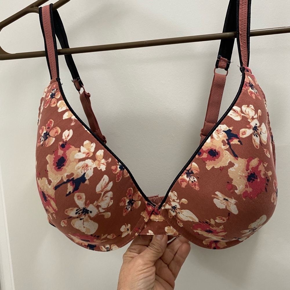 $15 sale Anne Klein Floral Underwire Padded Convertible Bra 40D burnt orange